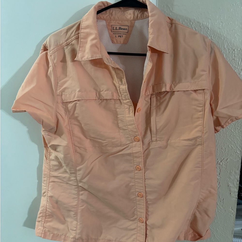 L.L. Bean Women's Light Coral Button-Down Shirt